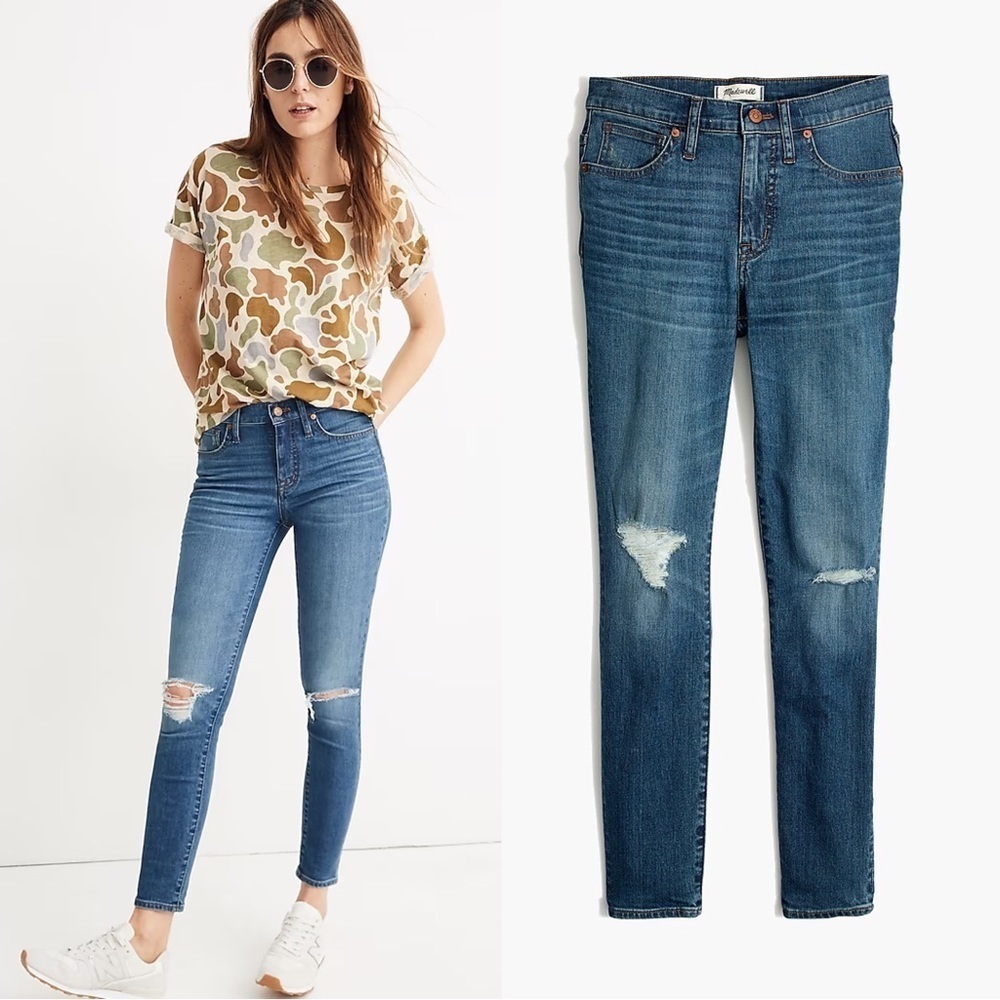 Madewell • 9" Mid-Rise Skinny Crop Jeans Delmar Wash: Eco Edition distressed